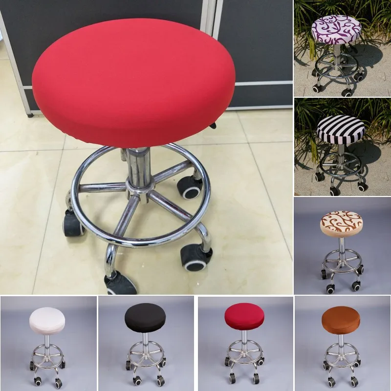 

Round Chair Cover Bar Barbershop Stool Cover Elastic Seat Covers Home Chair Cushions Sleeve Bar Stool Slipcover