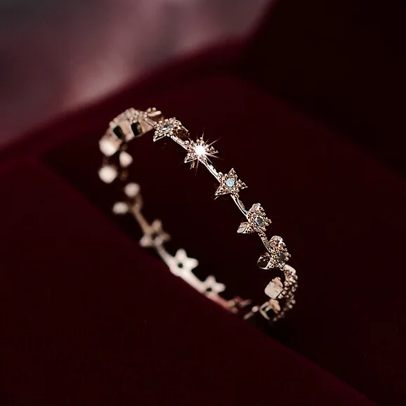 

2018 Fashion Style Star Ring Tiny Delicate Gold/Silver/Rose Gold Color Rings for Women Zircon Shining Jewelry Bijoux Femme