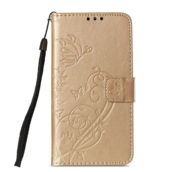 Gold Чехол для huawei P Smart Коврики 10 Pro P9 Lite Mini P8 Enjoy 7 фотоаппаратов моментальной печати 7 s роскошный чехол-портмоне в ретро-стиле с бабочкой-бумажник с отделением для карт с карманами и симпатичными крышка E03Z - Цвет: Gold