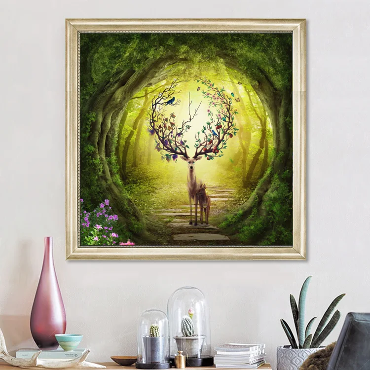 

Youran 5d diy Diamond Embroidery Animal Deer Forest Landscapes Mosaic Pattern Home Decorative Diamond Painting Christmas Gift
