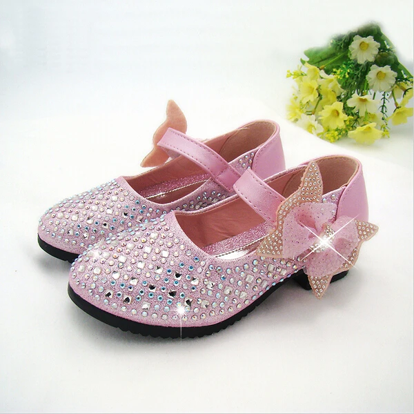 Buy Fashion Girls Shoes Rhinestone Glitter Leather