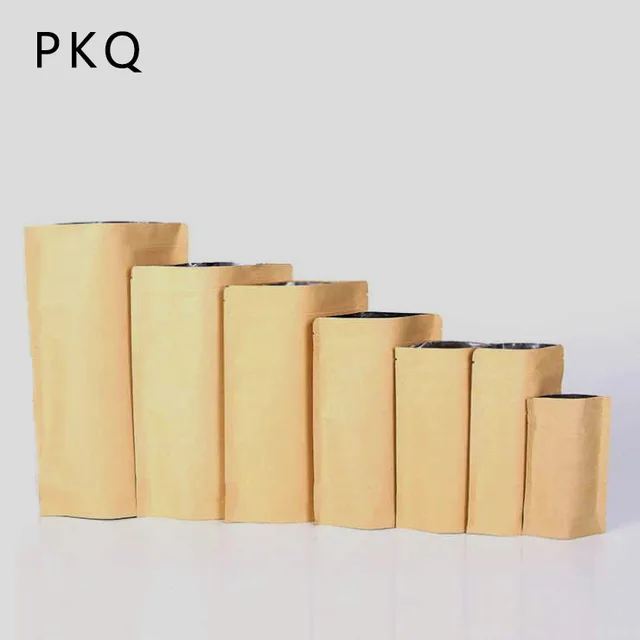 18 Sizes Brown Gift Kraft Paper Bag Zip Lock Snack Coffee Bean 18 Sizes Brown Gift Kraft Paper Bag Zip Lock Snack Coffee Bean Aluminium Zipper