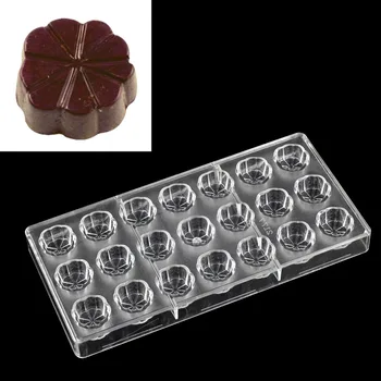 

Lucky Leaf Flower Shaped Clear Polycarbonate DIY Chocolate PC Mold Chocolate Pastry Baking confectionery tools Christmas