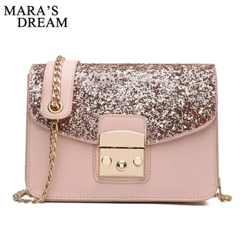 

Mara's Dream 2019 Summer New Trend Women's Bag Sequins Chain Small Square Bag Wild Shoulder Messenger Bag
