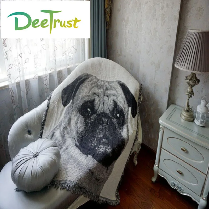 

Cotton Europe Bohemia Super Soft Thicken Lovely Dog Blanket Fashion Throw on Sofa/Bed Blanket Table/Plane Blanket Piano Cover