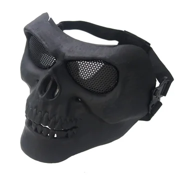 

High Quality Half Face Horror Black Mask CS Army Outdoor Hunting Tactical Mask Halloween Ski Bike Motorcycle Outdoor Sports Wear
