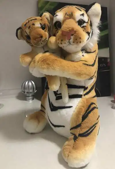 cute simulation mother and child tiger plush toy enlightenment cute  tiger baby doll photo props kids gift deco 48cm 19inch DY50673 (4)