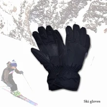 Зимние теплые профессиональные лыжные перчатки, ветрозащитные водонепроницаемые противоскользящие перчатки с защитой от холода для мужчин и женщин, черные перчатки W4-174