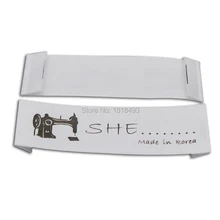 Пользовательские одежда печатных белый шелк этикетки с вырезом и сложите/одежды этикетки/основной этикетки/хлопок воротник этикетки