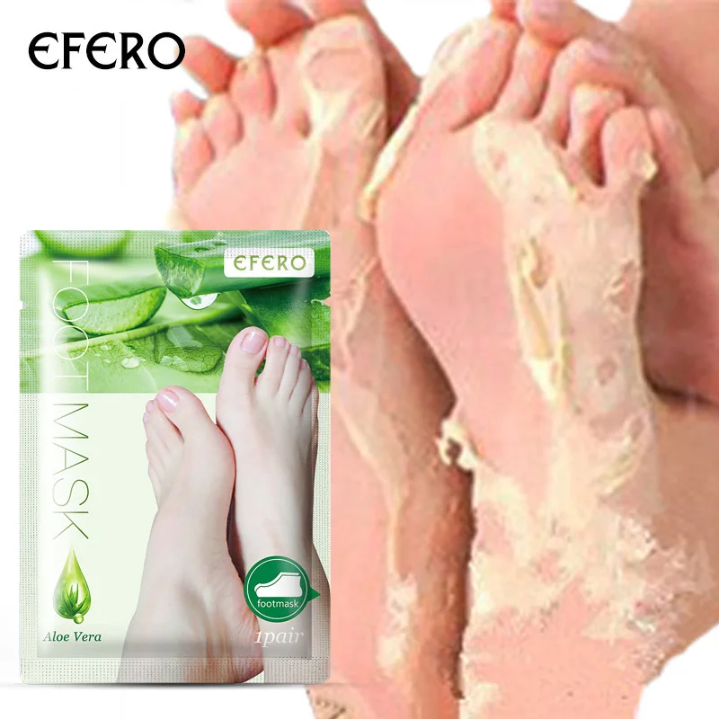 

EFERO 2Pair=4PCS Peeling Foot Mask Exfoliating Scrub Pedicure Spa Socks Foot Peel Feet Care For Heels Remove Dead Skin Moisture
