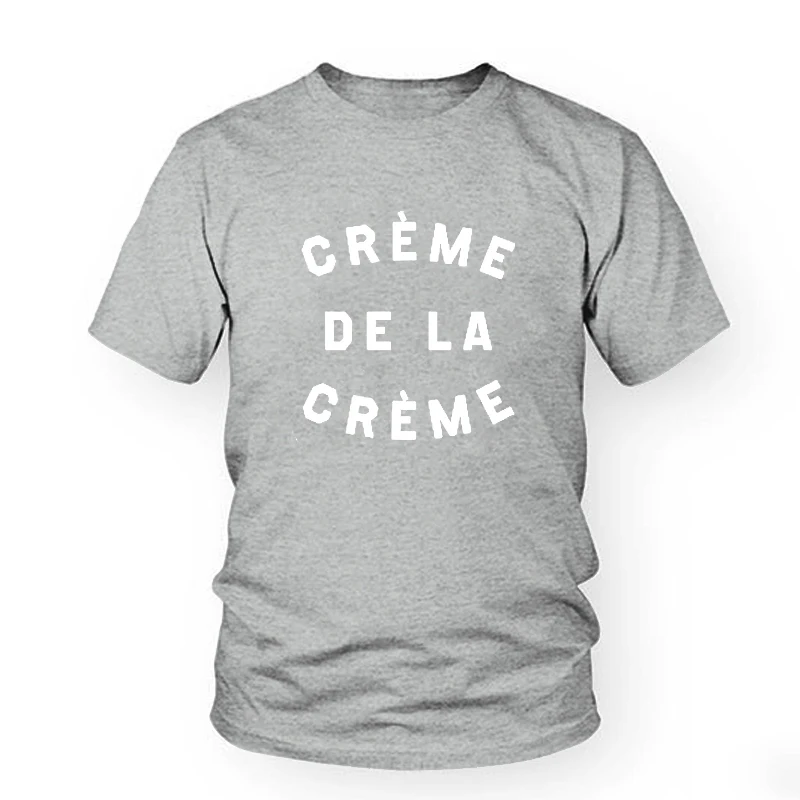 CREME DE LA женская футболка с буквенным принтом цвет белый черный хлопковая
