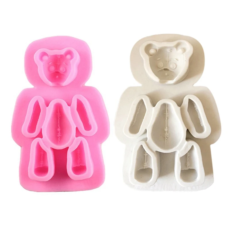 Hot Sale Creative Cute Bear Fondant Silicone Mold DIY Cake Mold Chocolate Fudge Tool Baking Utensils Two Colors