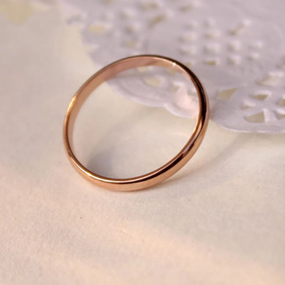 Fashion Women Men Titanium Steel Wedding Band Tail Ring Couple Finger Jewelry
