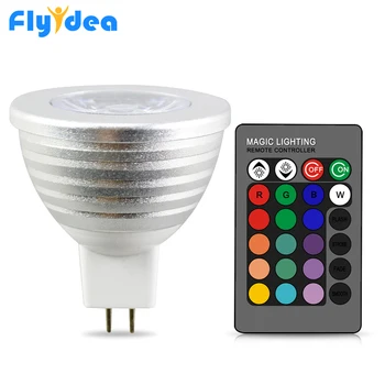 

16 Color Magic holiday Dimmable Stage Light DC 12V color changing 24key IR Remote Control MR16 LED Spotlight rgb led Spotlight