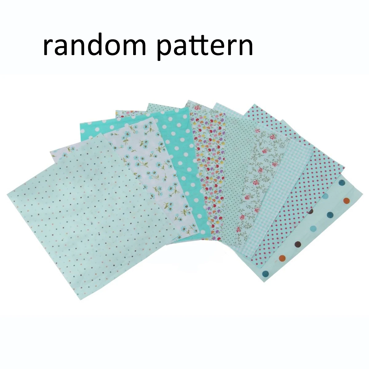 9pcs  New Blue Cotton Fabric Patchwork Batiks Mixed Bundle Sewing Craft 25x25cm