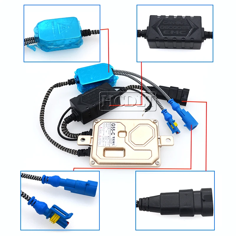 HCDLT AC 55W Xenon Canbus HID Ballast 12V Car Light Accessories EMC No Error Canbus Xenon Ballast For 55W HID Headlight Bulb Kit (3)