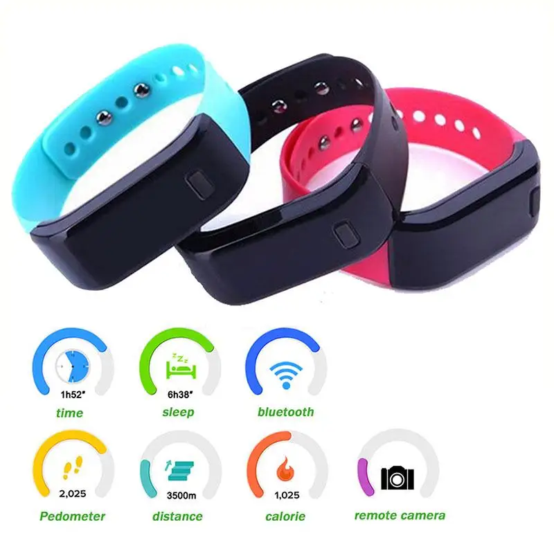 For DC 5V IP68 0 91 Inches Waterproof Bluetooth Alarm Clock Sleep Monitoring Sports Sporting Smart