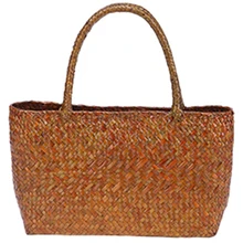 Новая тайская соломенная сумка на одно плечо, пляжная сумка из ротанга, посылка, сумка для отдыха, тканая сумка ручной работы