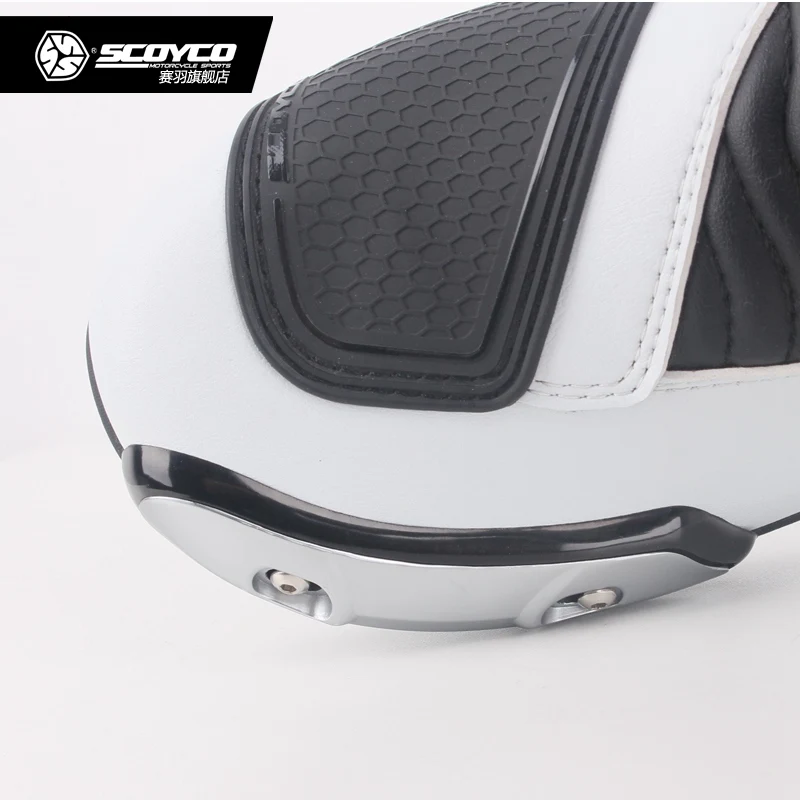 Натуральная кожа мотоциклетные длинные ботинки для езды на велосипеде мотокроссу до середины икры обувь мото Botas Мотор велосипед обувь Scoyco MR001