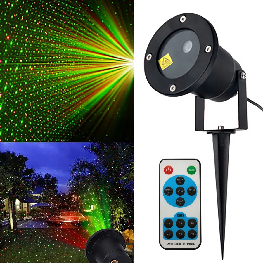 Thrisdar IP65 Outdoor RG Star Christmas Laser Projector Lamp Star LED