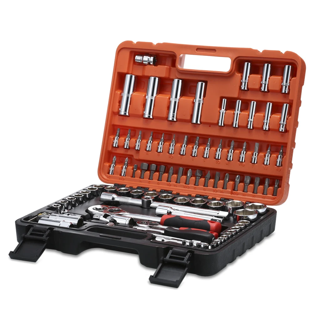 

Universal 94pcs Socket Torque Ratchet Wrench Set Car Professional Sheet Metal Tools Auto Repair Tools Kit Extension Bar