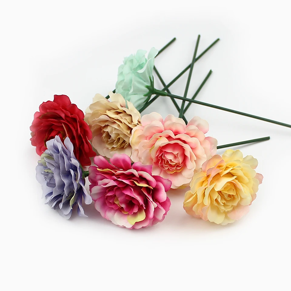 HUADODO 20 шт. 5 см искусственные головки цветов шелковые розы цветы для свадебного украшения Скрапбукинг DIY Подарочная коробка поддельные цветы