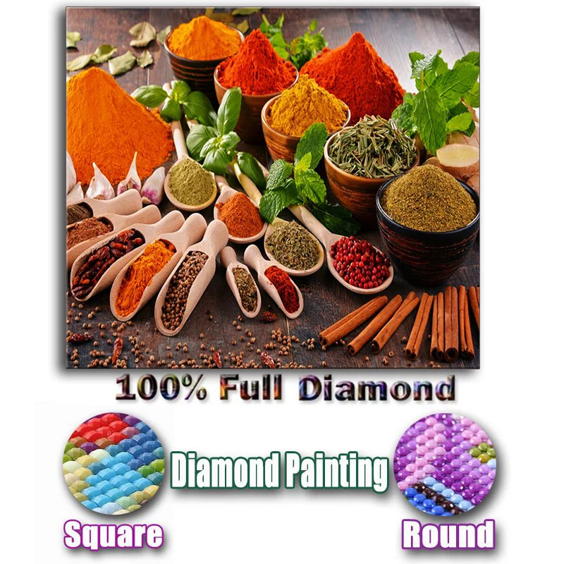 

DIY Diamond Embroidery Scenery Diamond Painting Kitchen spice Cross Stitch Needlework Craft Rhinestone Mosaic Home Decor