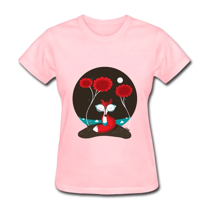 Make Own Pre-Cotton Tshirt Womens A cute red fox who enjoys reading Classic Quote Teeshirts for Womans Unique Design | Женская одежда
