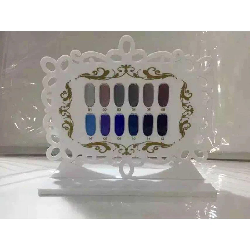 12 Colors Nail Display Board Book Nail Polish Gel Show ...
