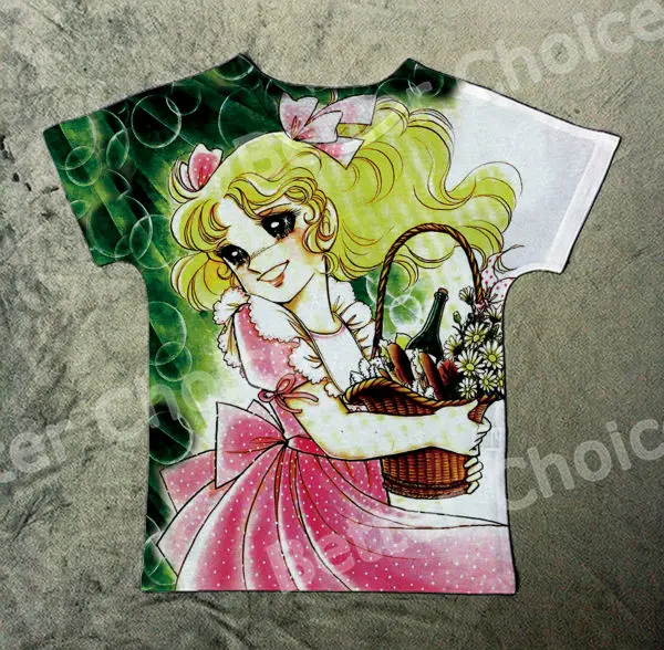 

Track Ship+New Hot Fresh Vintage Retro T-shirt Top Tee Sweet Candy Candy Sunshine Smile Girl Hug Basket Food Wine 1402