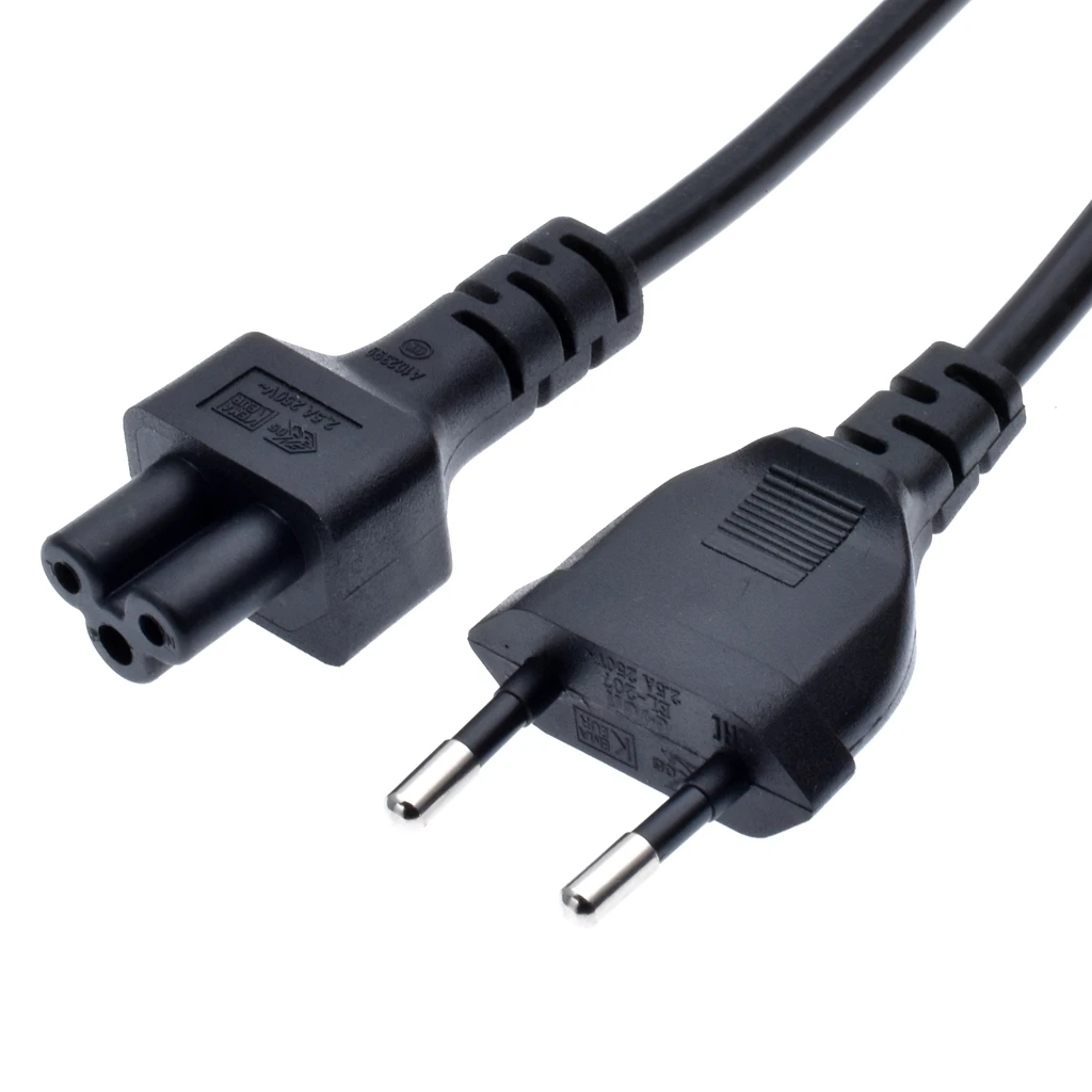 ЕС Мощность адаптер шнур, Европейский 2Pin штекер для IEC 320 C5 Микки Кабель-адаптер для Тетрадь Питание