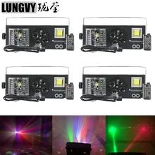 O Envio gratuito de 4 pçs/lote Novo Design 4X3 W 4EM1 Led Fase Local efeito DJ Party Mostrar Luz Estroboscópica de Discoteca Com 9 DMX512 canal