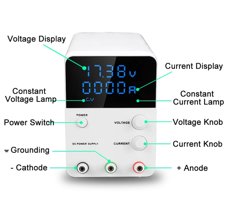 220V 0-60V 0-10A Wanptek Регулируемый источник питания постоянного тока переменной регулирует силовой модуль переключения лабораторный источник питания