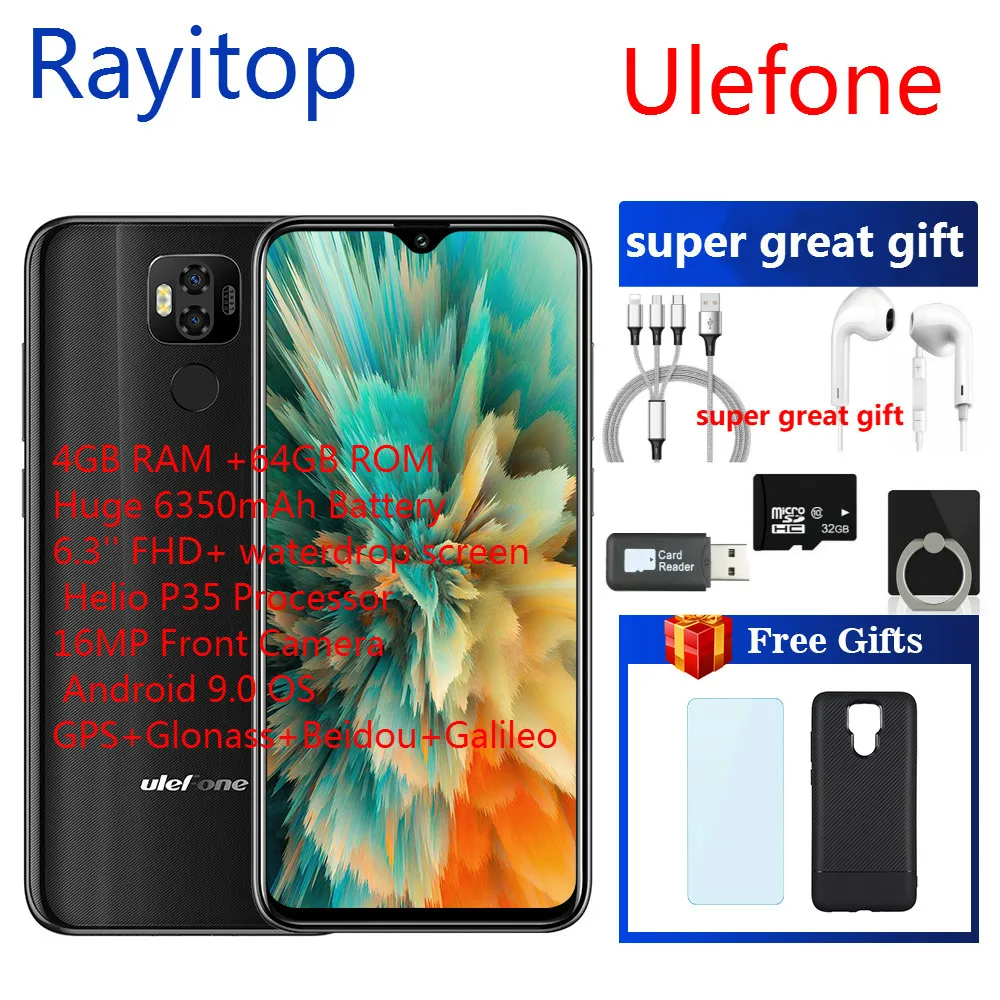 Rayitop 4G LTE Global Cellphone power 6 Smartphone Android 9.0 6350mah 6.3" 4GB RAM 64GB ROM 16MP face ID NFC Mobile Phone Rayitop 4G LTE Global Cellphone power 6 Smartphone Android 9.0 6350mah 6.3" 4GB RAM 64GB ROM 16MP face ID NFC Mobile Phone