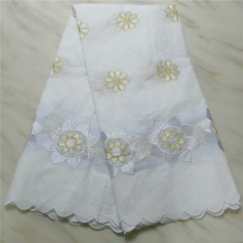 

PL!5+2yard Swiss lace fabric 2019 latest heavy beaded embroidery African cotton fabrics Swiss voile lace popular Dubai ! L60405