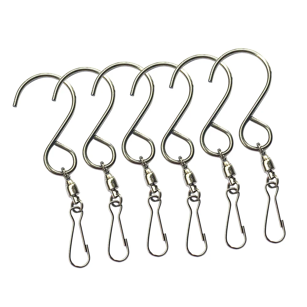

OUNONA 6pcs Swivel Hooks Clips Hanger for Hanging Wind Spinners Wind Chimes Crystal Twisters and Party Supply