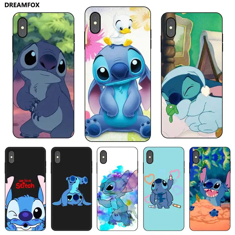 P212 Stitch Lovely Black Silicone Case Cover For Apple iPhone 11 Pro XR XS Max X 8 7 6 6S Plus 5 5S SE |