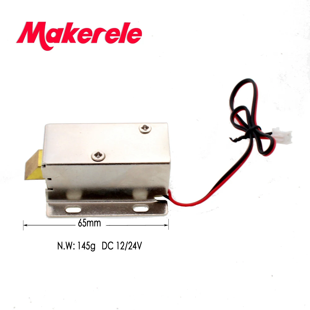 

1pcs 65mm total length Solenoid Electromagnetic Electric Control Cabinet Drawer Lock DC12/24V