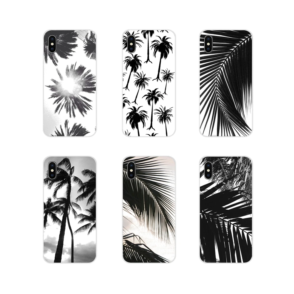

Black white palm leaves palm trees Art For Oneplus 3T 5T 6T Nokia 2 3 5 6 8 9 230 3310 2.1 3.1 5.1 7 Plus 2017 2018 TPU Bag Case