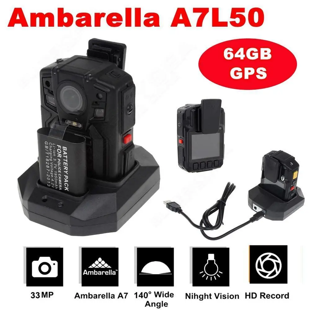 Blueskysea 64GB+GPS Ambarella A7L50 HD 1296P Police Body Worn Camera IR Light 8Hours 140 degree camera : image Blueskysea 64GB+GPS Ambarella A7L50 HD 1296P Police Body Worn Camera IR Light 8Hours 140 degree camera