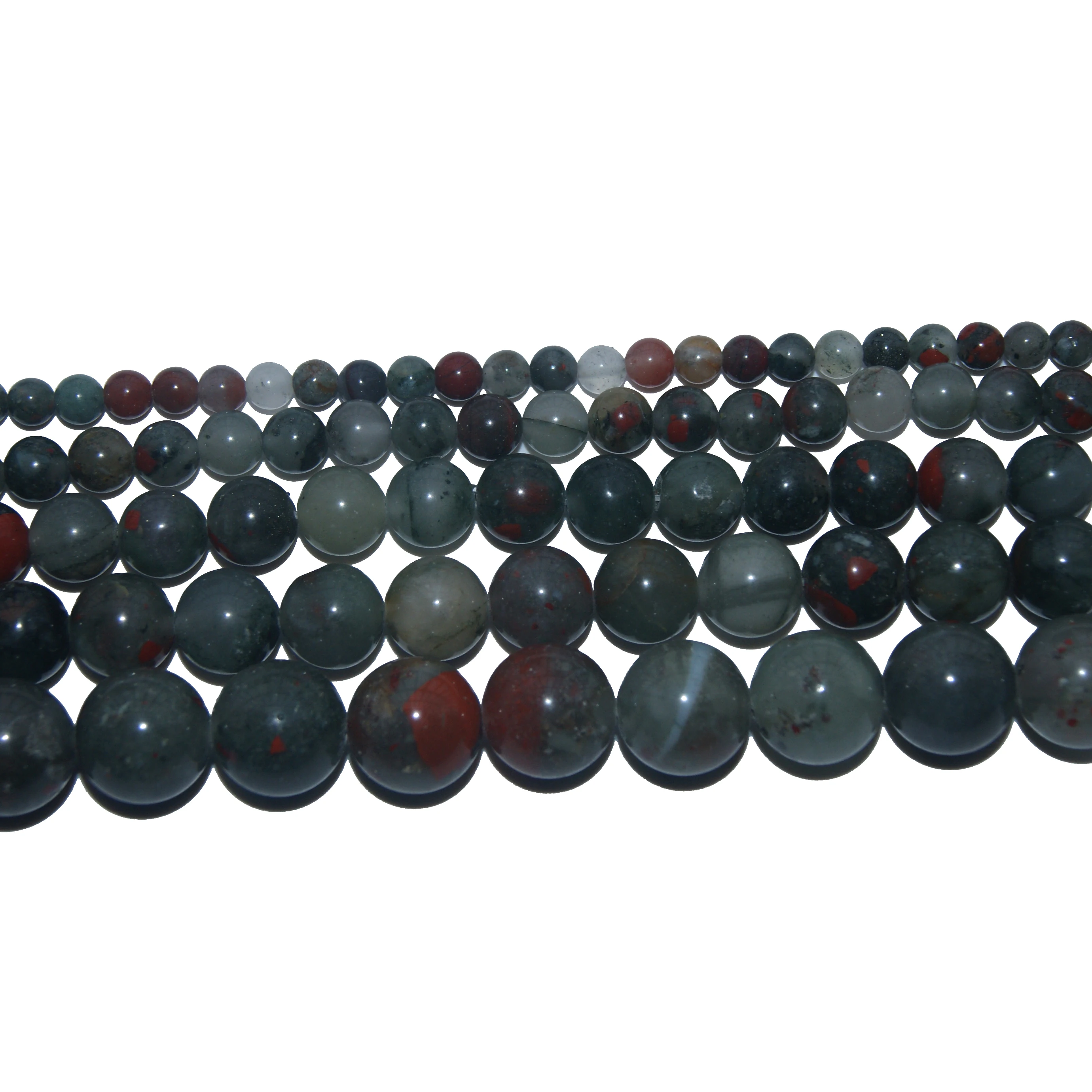 

Natural Stone African Blood Stone Round Loose Beads 4 6 8 10 12 MM Pick Size For Jewelry Making DIY Bracelet Necklace Material
