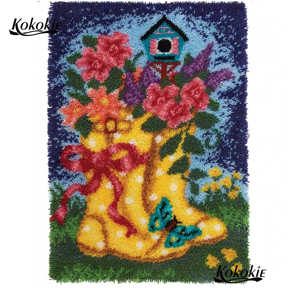 ^Cheap latch hook kits rug tapestry kits 3d printed canvas boots flower Handmade crochet tapis needle for carpet handwerken knooppakket ^Cheap latch hook kits rug tapestry kits 3d printed canvas boots flower Handmade crochet tapis needle for carpet handwerken knooppakket