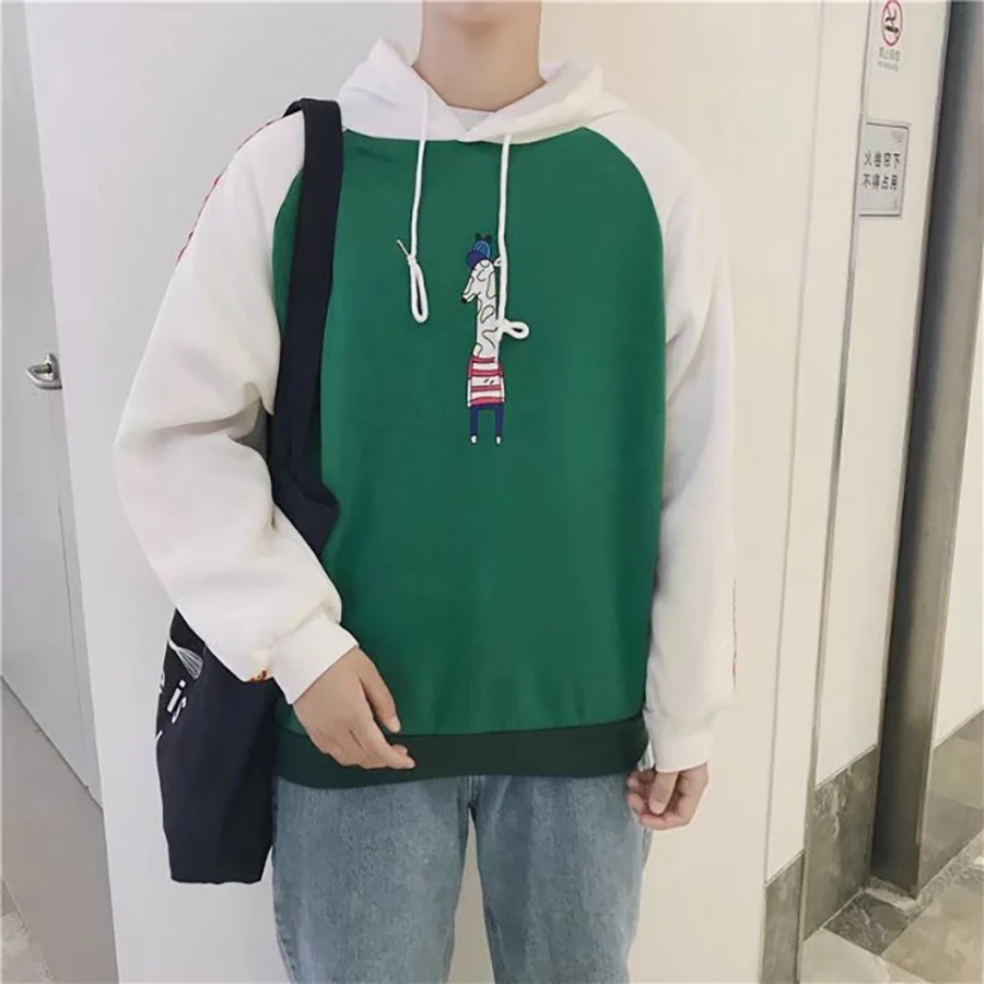 Толстовка мужская Корейская розовая с капюшоном|moletom masculino|fashion hoodie menhoodies men |