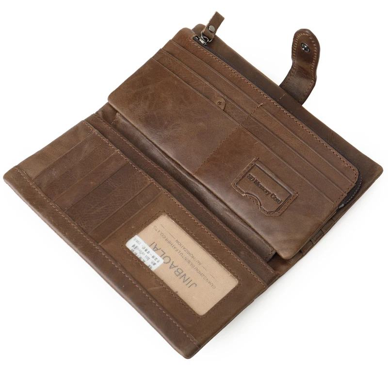 

Luxury Brand Genuine Cow Leather Men Wallet Fashion Coin Pocket Male Leather Card Holder Clutch Phone Bag High Quality Men Purse