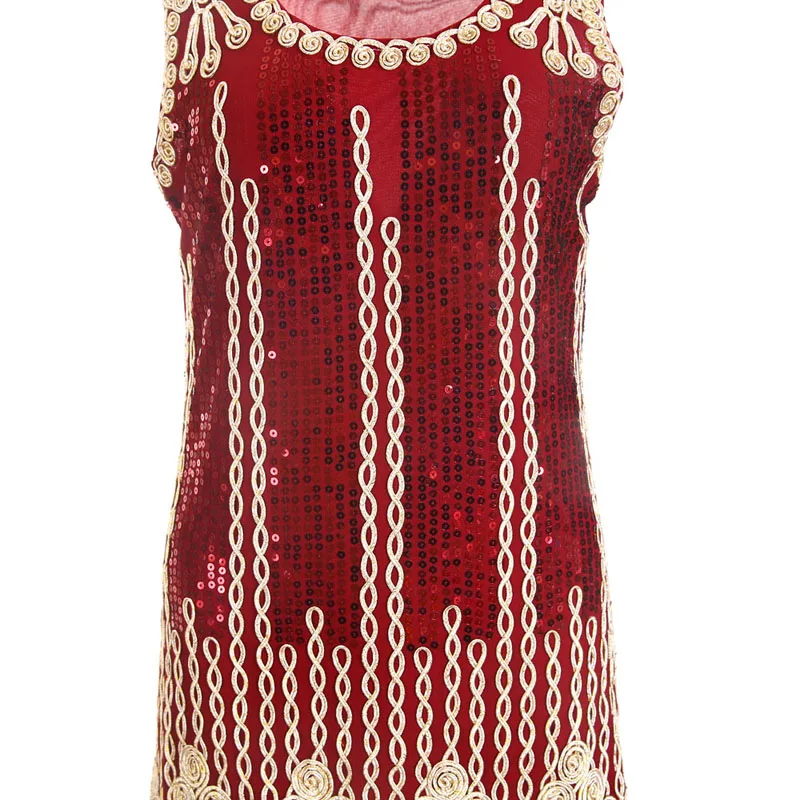 BLINGSTORY Vintage Sequin Embroidery Sleeveless Summer Robe Vestido Club 1920s Flapper Dress Feminino Dropshipping KR3062-2