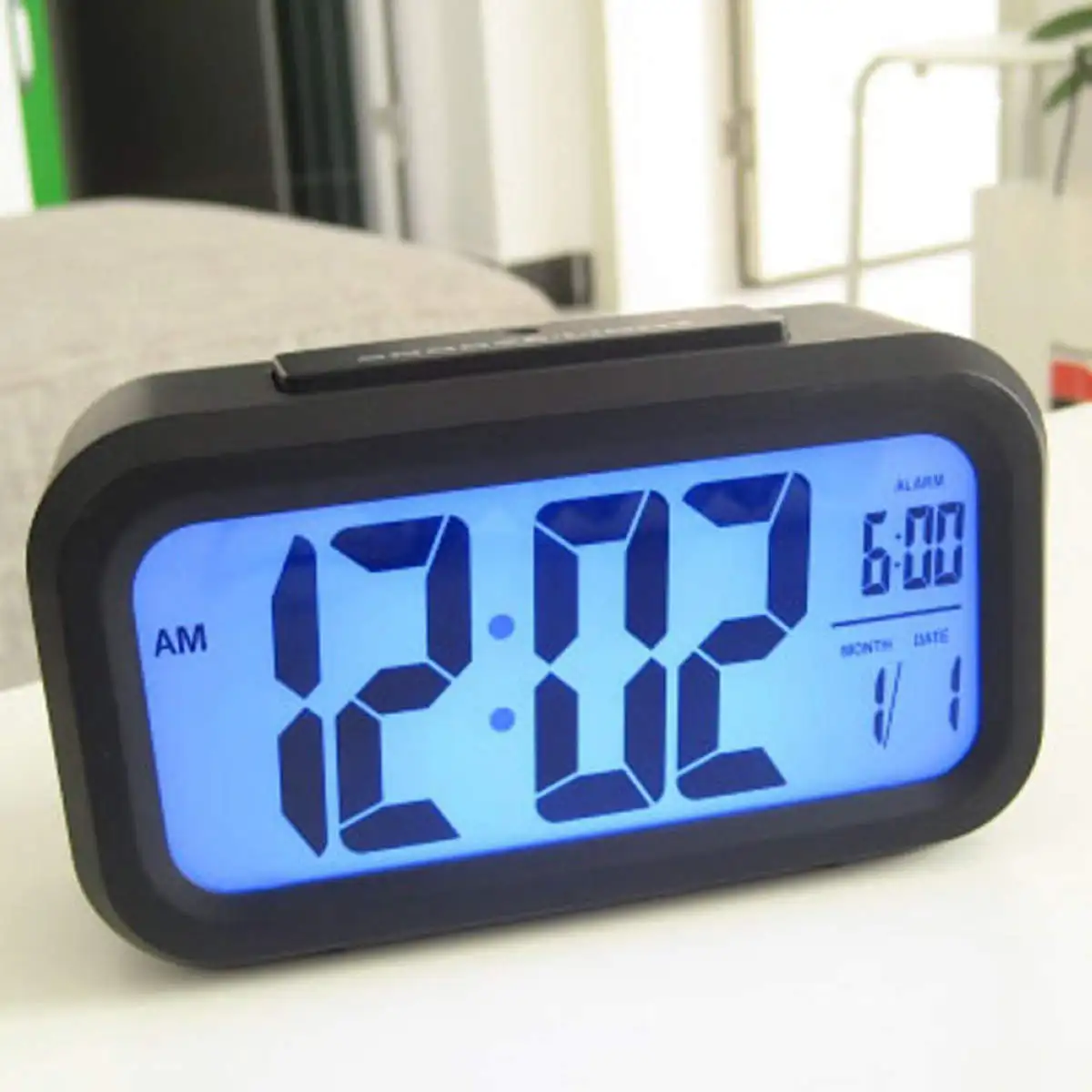 JX-LCLYL LED Digital Backlight Display Desk Alarm Clock Thermometer Calendar Time Snooze