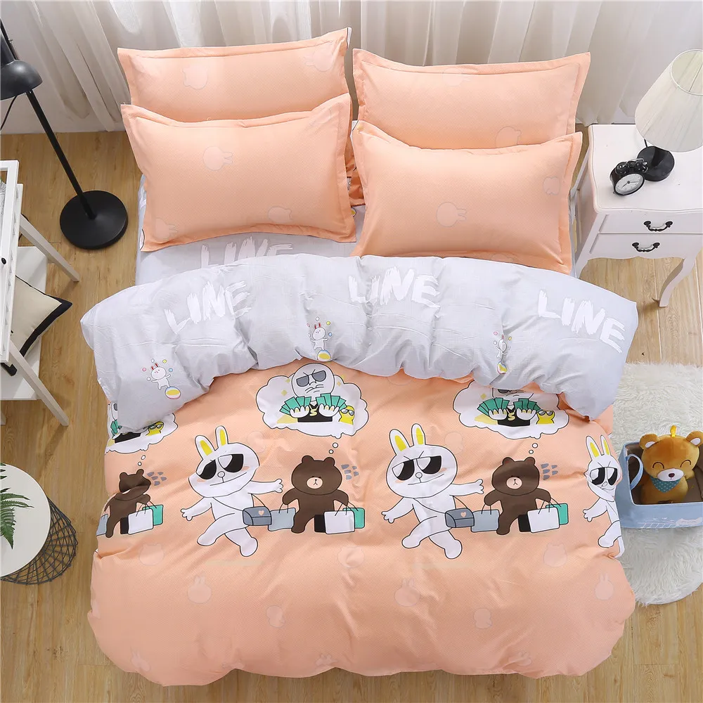 Waliicorners Nordic simplicity style geonetric pattern Duvet Cover sheets Bedding Set King queen full twin size Cute Girls bedclothes 20 378A2447