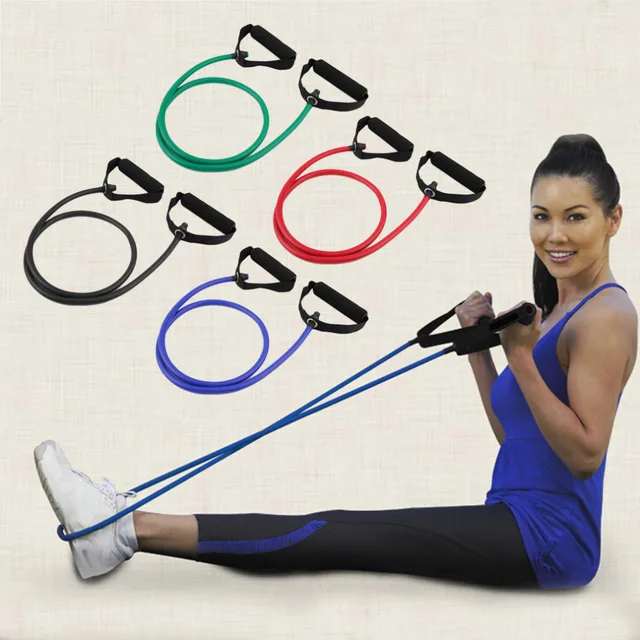 Fitness Resistance Weight Loss Band Rope Tube Elastic Exercise for Yoga Pilates Workout Home Sports Pull Rope Gym Exercise Tool