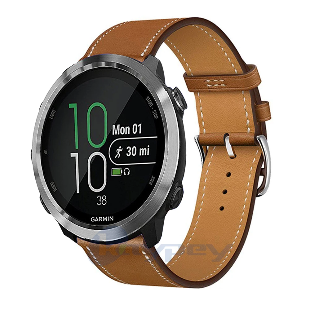 Модный кожаный ремешок для Garmin Vivoactive3 3 Vivomove HR, умный браслет, браслет для Forerunner 645, музыкальный ремешок в полоску