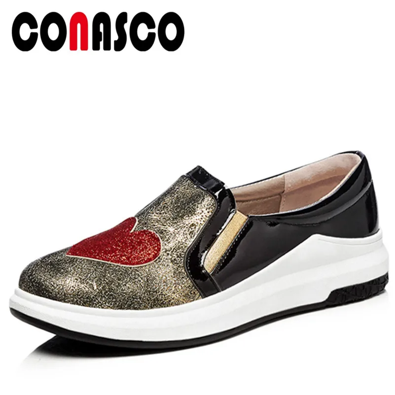 

CONASCO 1New Arrival Women Basic Flats Round Toe Casual Shallow Sneakers Platforms Top Quality Brand Design Elegant Shoes Woman